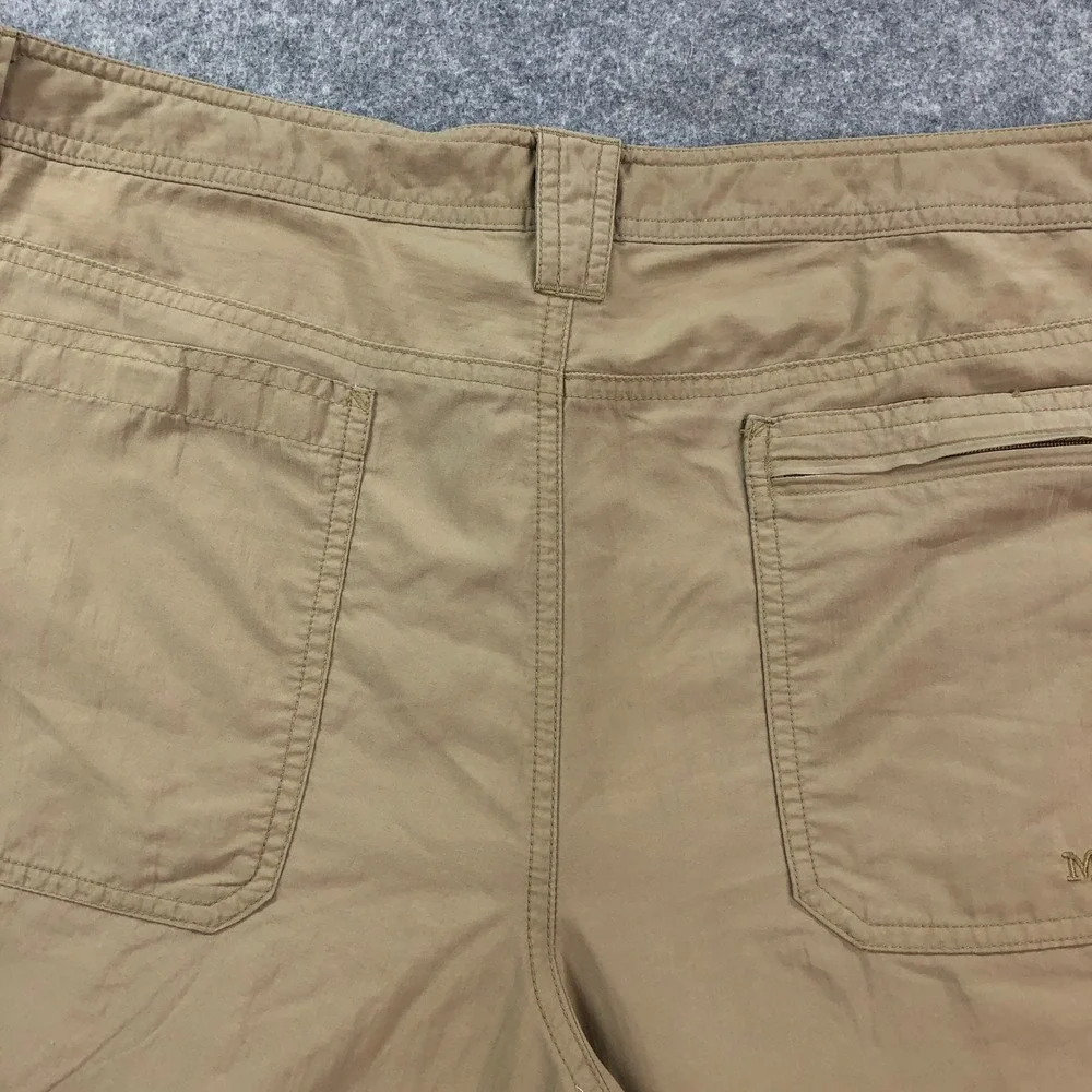 Marmot Mens Cargo Shorts 38 Tan Khaki Recycled Nylon Zipper Pocket Hiking